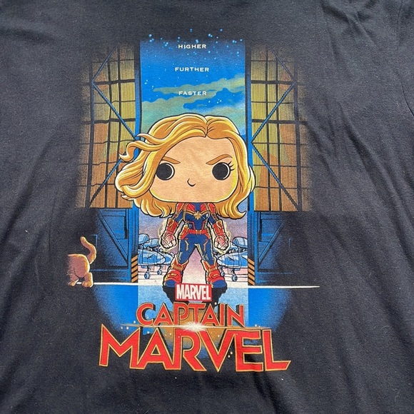 Pop Tees Captain Marvel Tee Shirt - Picture 3 of 7
